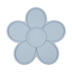 Silicone Baby Food Mat Flower Placemat Vanilla Blue