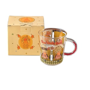 【中國直郵】 川島屋 燙髮爆米花星星人玻璃杯500ml*1個