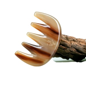 Thickened Natural Yak Horn Massage Comb (12mm Thick) – Tibetan Yak Horn Comb (1 Piece)