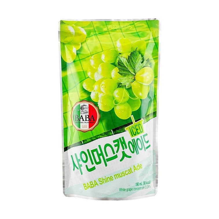 BABA 샤인 무스카트 에이드 주스, 6.42 fl oz*10팩【무지방 저칼로리】 5