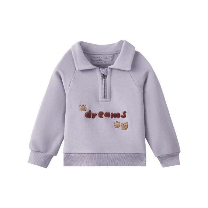 カナダの Norsu Organic 幼児用オーガニック フリース ジッパー スウェットシャツ-Dream 110CM