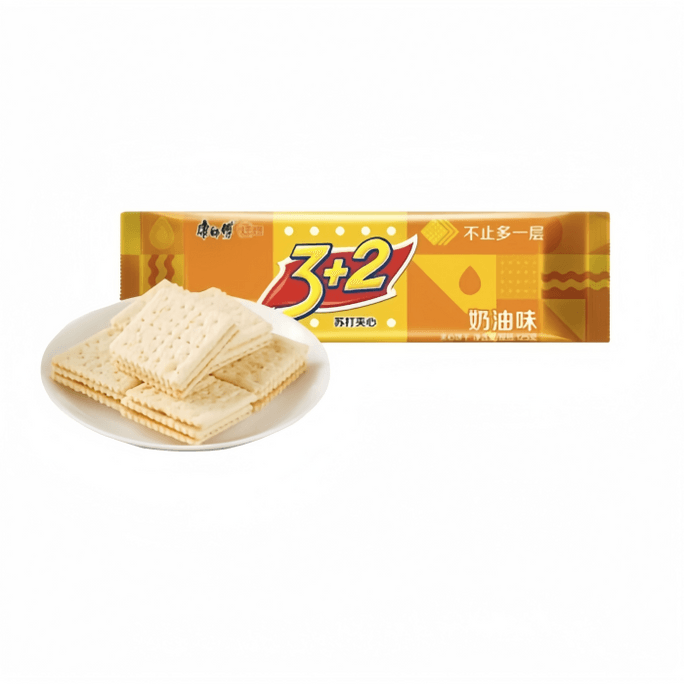  康師傅 3+2奶油味夾心餅乾 1包125g 美味甄選