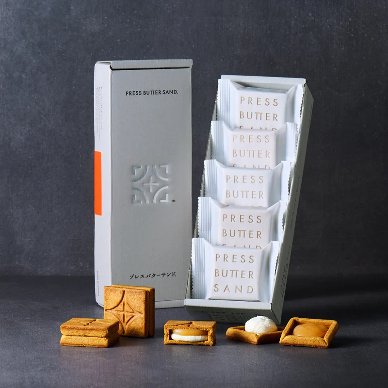 【日本直邮】 日本 press butter sand 超人气网红饼干 两种口味黄油夹心饼干组合装 原味x树莓白巧克力 2盒装
