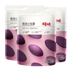 【中国直邮】 百草味 香甜小紫薯 108g*3袋 蔬果干 地瓜干 休闲零食 红薯干 粗粮