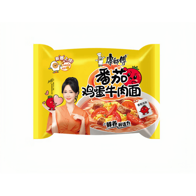 Master Kong Instant Noodles Classic Tomato Egg Beef Noodles Instant Noodles 115*1 Bag