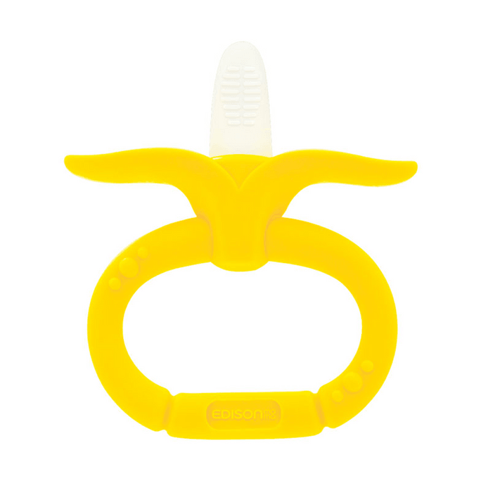 日本EDISON mama 寶寶磨牙咬膠玩具 安撫嬰兒防吃手牙膠 香蕉環