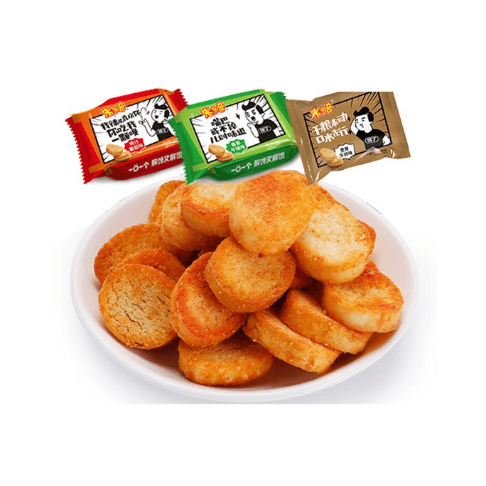 Midoqi Mixed Flavor Baked Steamed Bread Ding Baked Steamed Bread Slices Breakfast Biscuits 23g*3 Package