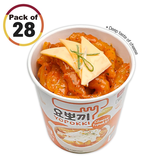 Korean Yopokki Instant Tteokbokki Cup Cheese Flavor Cup of 28
