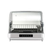 White Kitchen Dish Sterilizer Tableware Dryer Compact 42L Countertop Model For Home Use 100~120V Wide Voltage