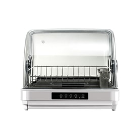 White Kitchen Dish Sterilizer Tableware Dryer Compact 42L Countertop Model For Home Use 100~120V Wide Voltage