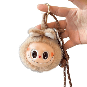 Bag Hanger, Labubu Plush Toy, Keychain, 10cm, Light Brown *1 Piece