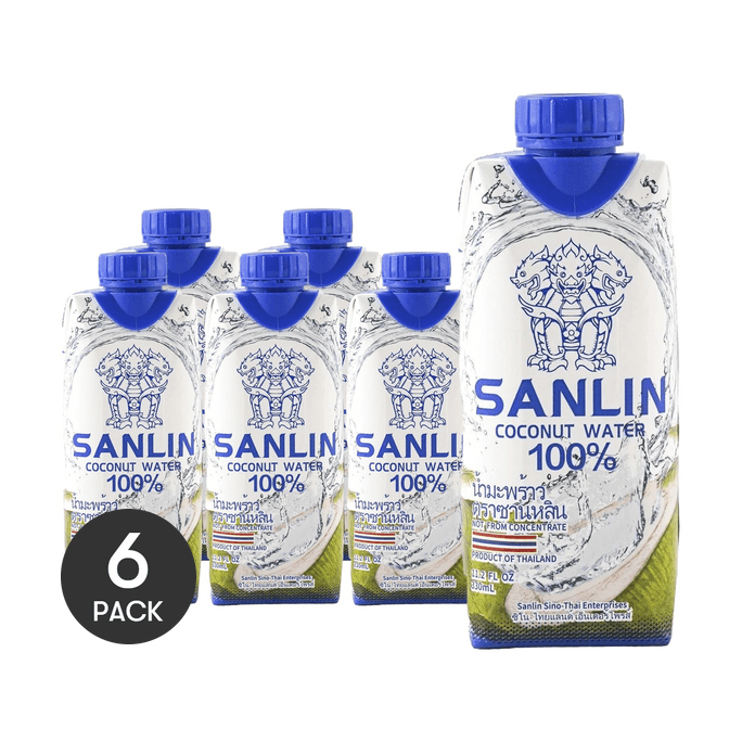 泰国SANLIN三麟 椰子水 330ml *6【6份超值装】【100%椰汁】【清爽超好喝】