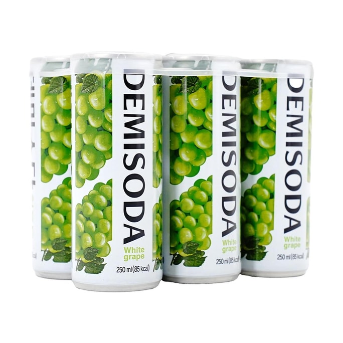 Demisoda Sparkling Fruit Soda, Green Grape Flavor, 6 Cans, 50.7fl oz