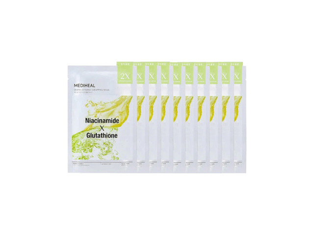 mediheal niacinamide and glutathione Niacinamide X Glutathione Blemish Care Derma Synergy Wrapping Mask 10 Pack
