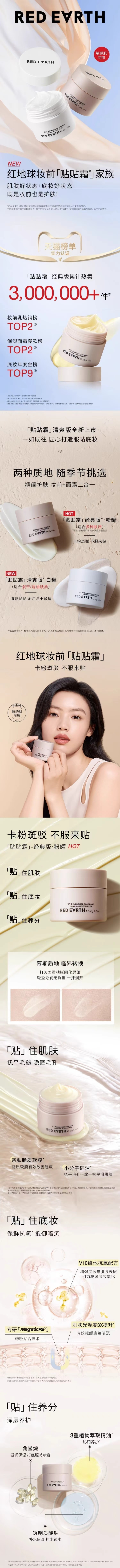 澳洲 紅地球 貼貼霜 經典款【適合多種膚質】補水保濕隱匿毛孔 妝前乳打底隔離面霜 敏感肌膚適用 50g