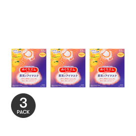 MegRhythm Gentle Steam Warming Eye Mask, Citrus, 12 Sheets*3Boxes