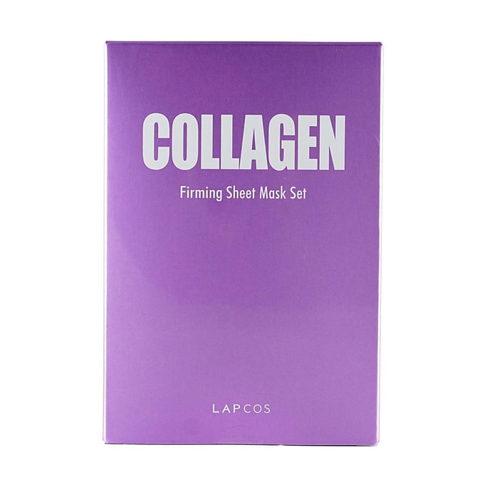 韓國LAPCOS 每日護膚面膜系列 妝前面膜 5片入 #紫色膠原蛋白 嘭彈緊緻提拉 純素