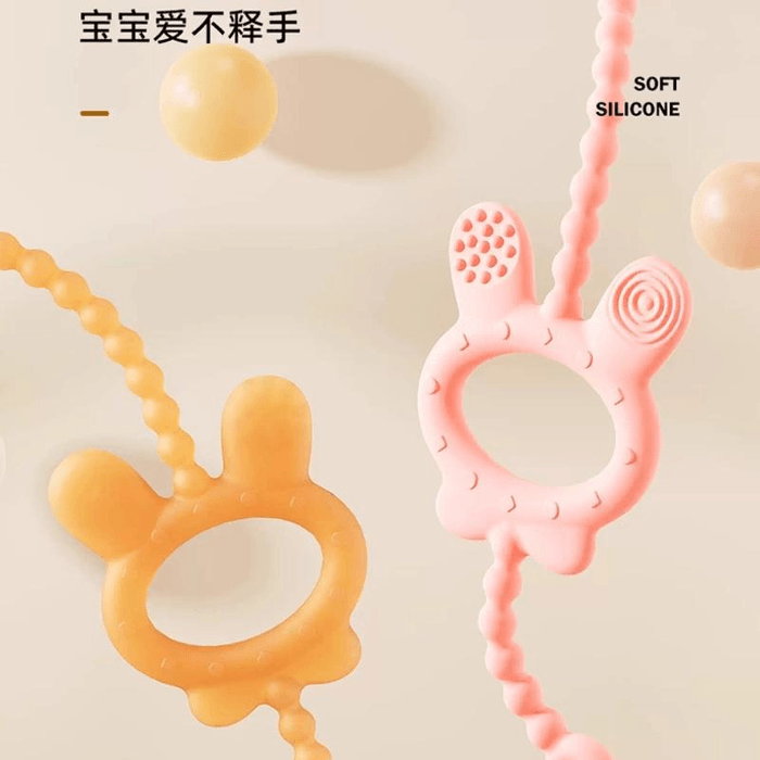 Tooth Glue Anti-Chain Baby Molar Toy Data Line Silicone Anti-Chain Baby Vic Brown 48cm*1 3