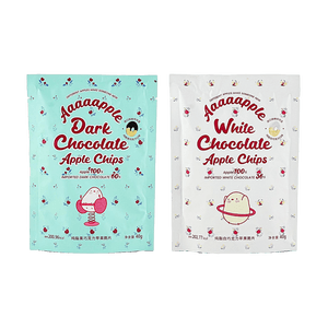 Dark Chocolate Apple Crisps+White Chocolate Apple Crisps, 1.41 oz*2【2 Combo Packs】【Clean Label,No Additives】