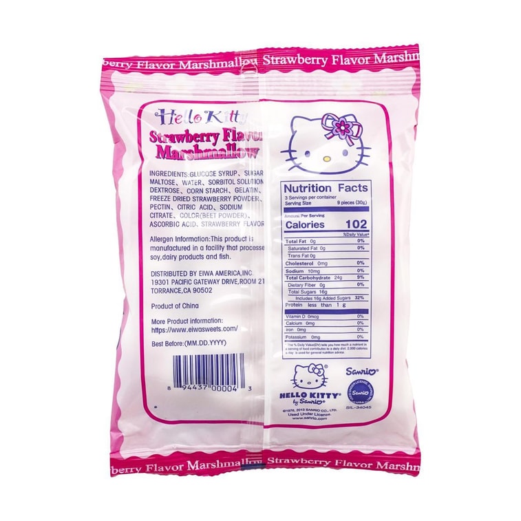 日本EIWA x SANRIO HELLO KITTY 草莓味夹心棉花糖 90g 8