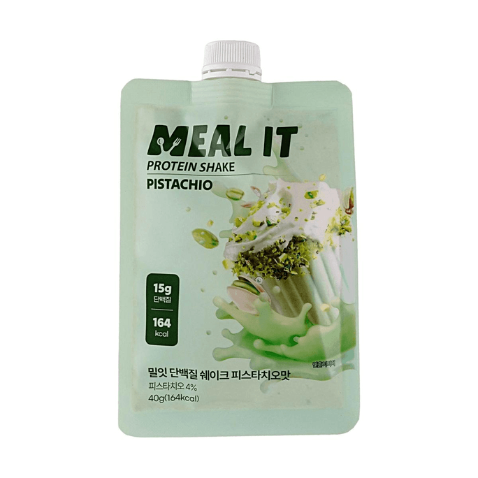 韩国MEAL IT 蛋白质代餐奶昔 开心果味 1包/40g 健身减脂减肥 【每包含15g蛋白质】