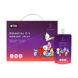 韩国EVERYDAZE BT21 胶原蛋白维C蒟蒻果冻 纯素零糖低卡美容 荔枝味 150ml*10支入【吃前捏一捏 冷藏后更好吃】 代餐