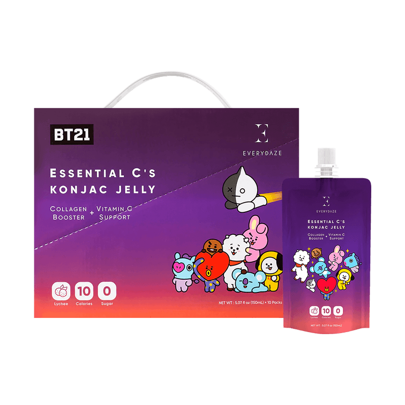 EVERYDAZE with BT21: Essential C’s Konjac Jelly – Lychee, 10pcs