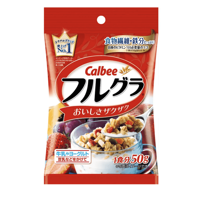 【日本直郵】卡樂比 Calbee 水果穀物營養瘦身麥片口袋裝 50g