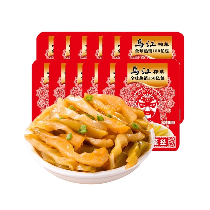 【中国直邮】 柠e购精选 乌江榨菜丝下饭菜开胃微辣批发30g小包装(10包)