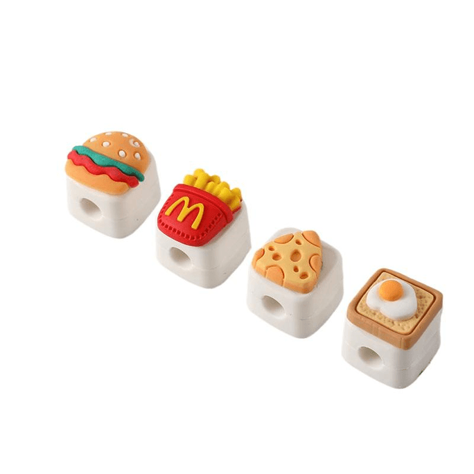 Creative Magnetic Cable Organizer Data Cable Storage And Organizing Desktop Hub White Burger Fries 4-pack