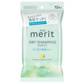 【日本直邮】 日本 KAO 花王 merit头发清洁湿巾 12枚 马鞭草柠檬香