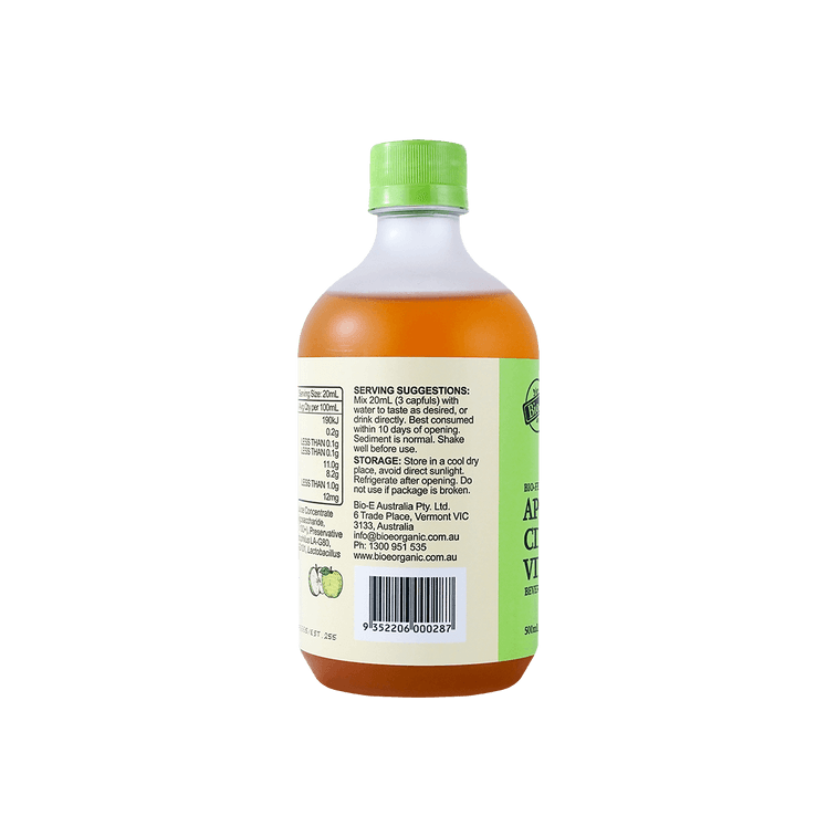 澳洲BIO-E 蘋果醋飲酵素麥盧卡蜂蜜 益生元蔬果纖維益生菌飲料果汁 500ml 6
