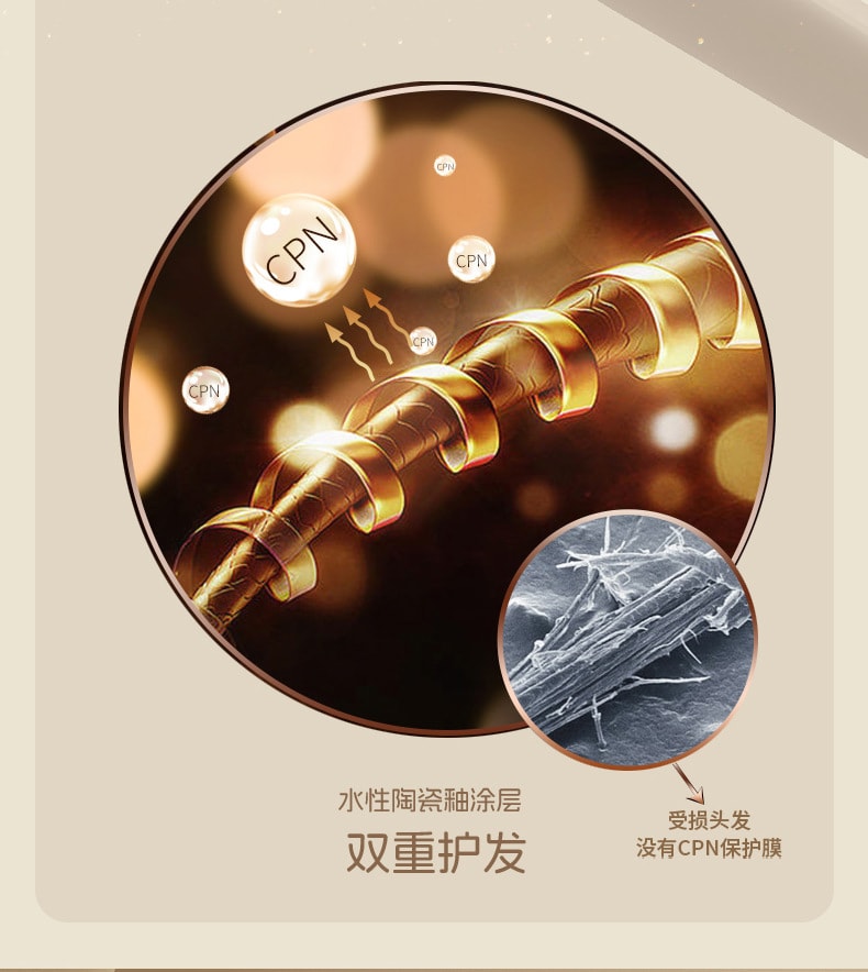 【中国直邮】 博莱雅 美规110V便携干湿两用直发器 5档可调温卷发直发二合一 电夹板造型器 米色 一套