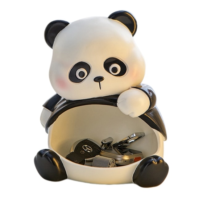 Panda Storage Ornament Luxury Lotus Craft Foyer Key Organizer New Home Art Decor 1pic