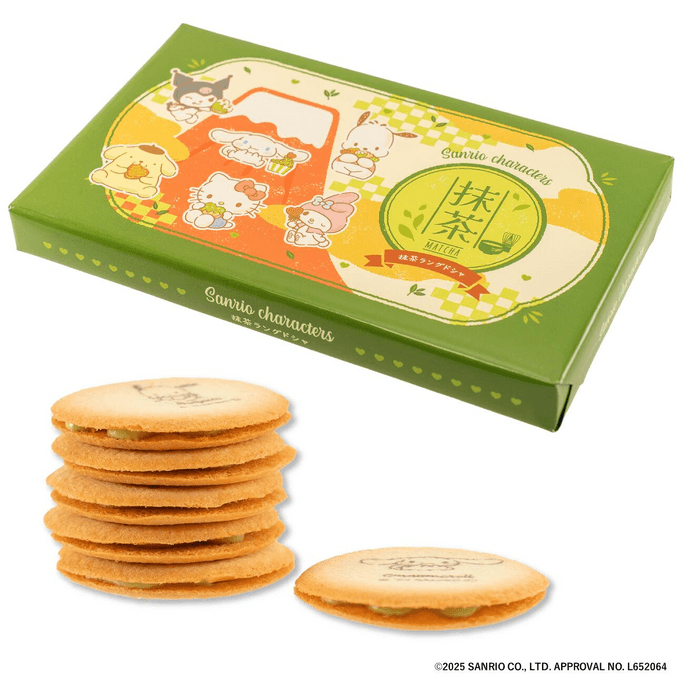 【日本直邮】 日本 长登屋 三丽鸥抹茶猫舌饼干 12枚