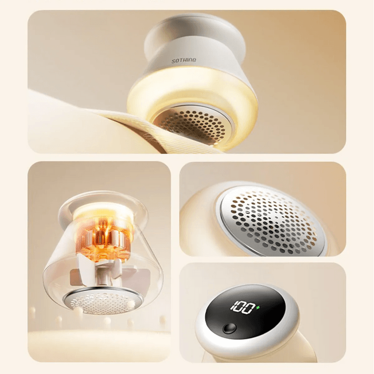 Electric Fabric Shaver Lint Remover Pudding Digital Display White Fabric-Safe 4