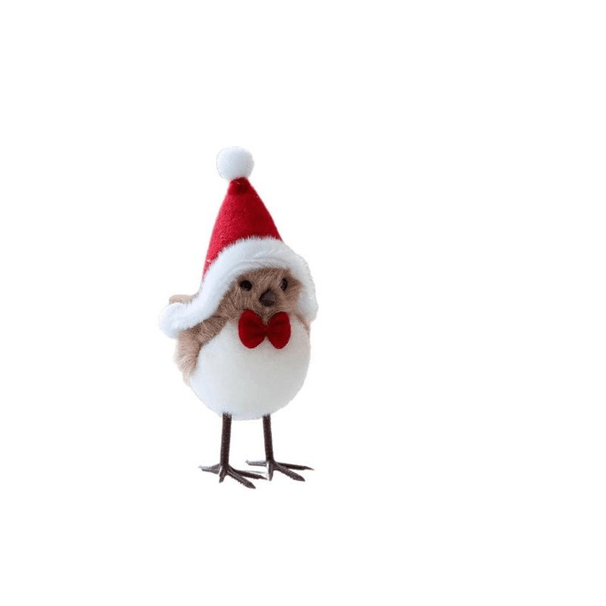 [중국 직송] 토끼 선물 모고 크리스마스 장식품, 크리스마스 트리 장식, 시뮬레이션 폼 앉은 가지 새 빨간 모자 스타일 A 15*7*10cm*2개