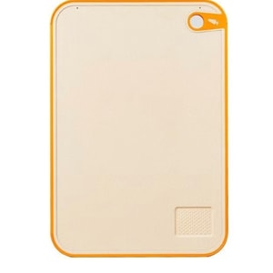 Silver Ion Antibacterial Cutting Board 35×23cm | Double-Sided For Raw & Cooked Foods | Mold-Resistant, Easy To Clean | Ideal For Fruits & Cooked Foods | Baby-Safe, Orange Color