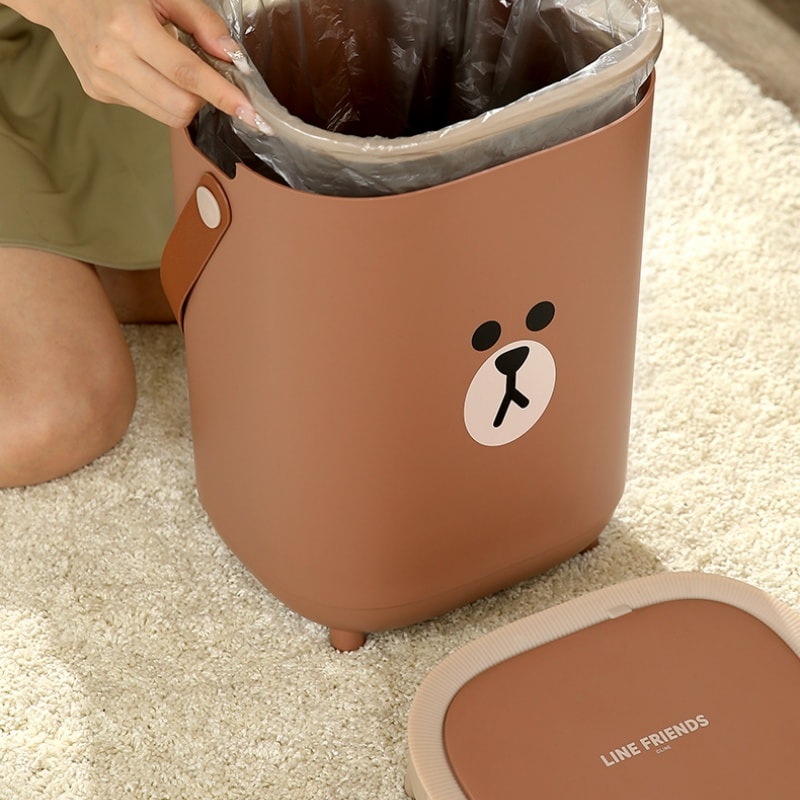 【中国直邮】 日本 LINE FRIENDS 智能垃圾桶 带感应布朗熊 16L