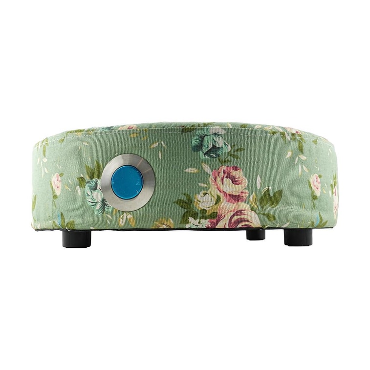 綠碎花艾灸坐墊 蒲團燻蒸儀坐灸墊盒 隨身灸家用臀部椅 盆宮寒艾炙器具凳【控溫】+薑盤+濾煙罩+艾柱54粒+鑷子+穴位圖 40*10cm 9