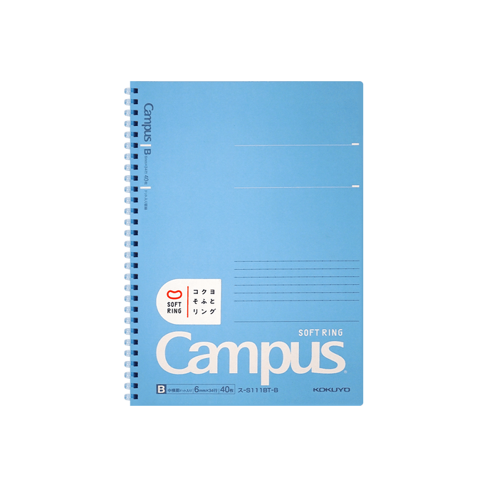 CAMPUS Soft Ring Notebook B5 40 Sheet 66mm Dotted Line #Blue