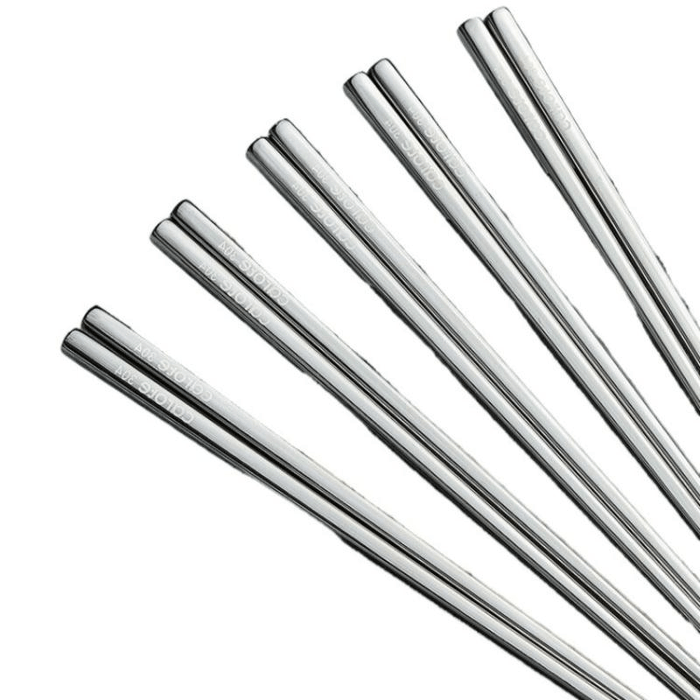 【中国直邮】 卡罗特 不锈钢筷子家用抗菌防滑防霉耐高温高档筷套装金属餐具 5双 23厘米