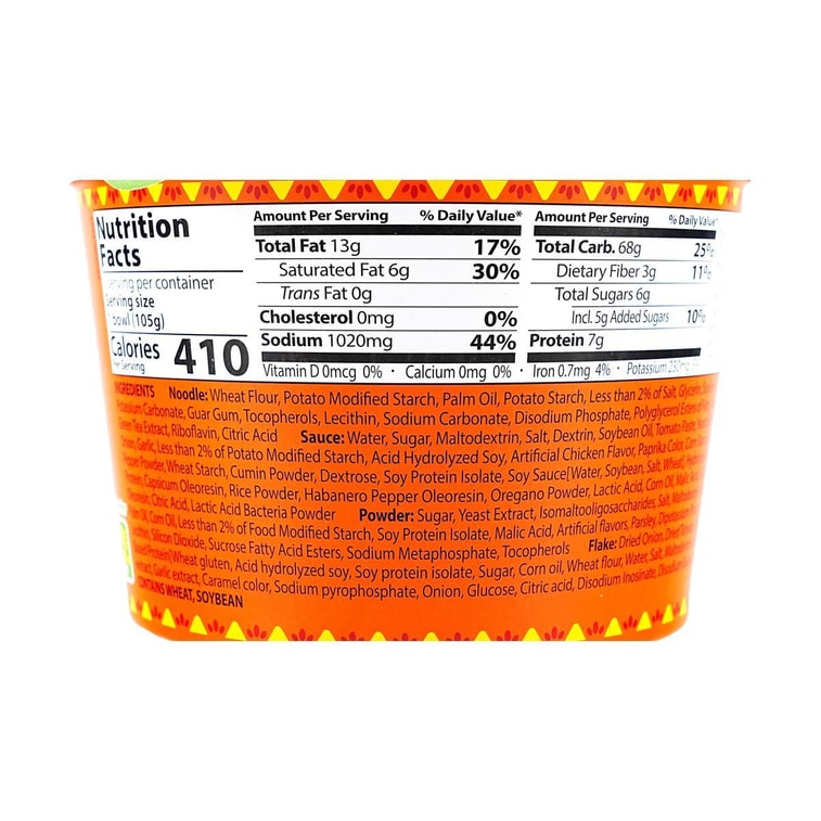 Taco Buldak Spicy Ramen Noodles ,Spicy Chicken Artificial Flavor ,3.7 oz 7