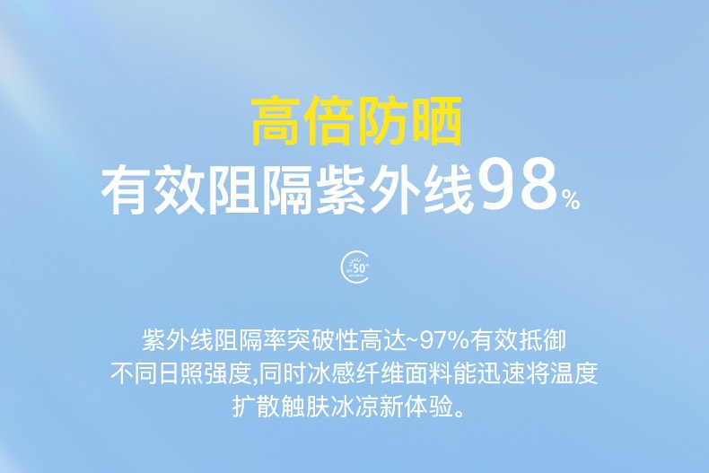 【中国直邮】 GoloveJoy 冰丝防晒手套 冰川蓝/双 透气薄款 冰感防滑露指手套