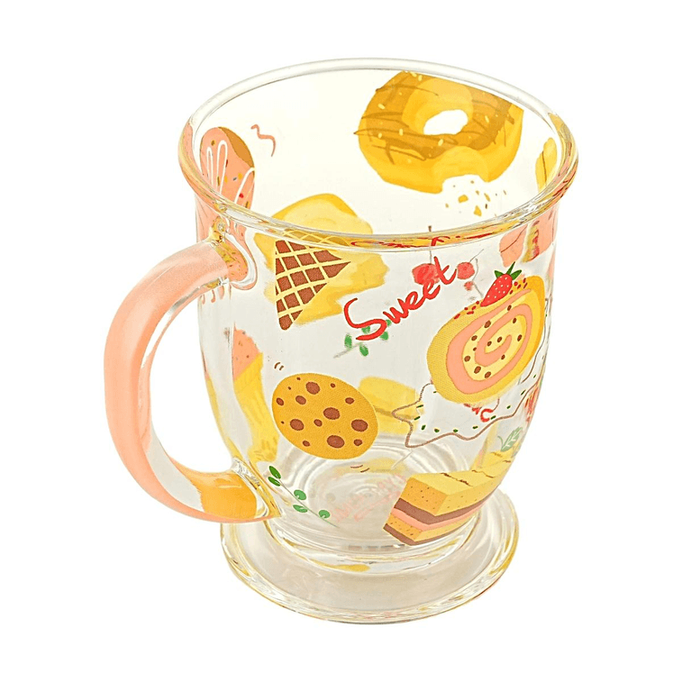 Tall Stemmed Cold Drink Glass, Donut Design, Elegant Summer Beverage Cup 6