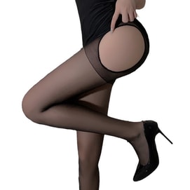 Erotic Stockings Uniforms Temptation Open Crotch Free Pantyhose See-through Half-body Stockings Black