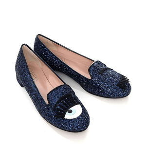美國 MOM LOVES ME 女士藍色閃光調情平底鞋 美碼 8