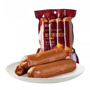 齐善食品 齐善众素素食哈尔滨素红肠素火腿肠素肉素红肠大豆蛋白仿荤斋菜200g*1袋