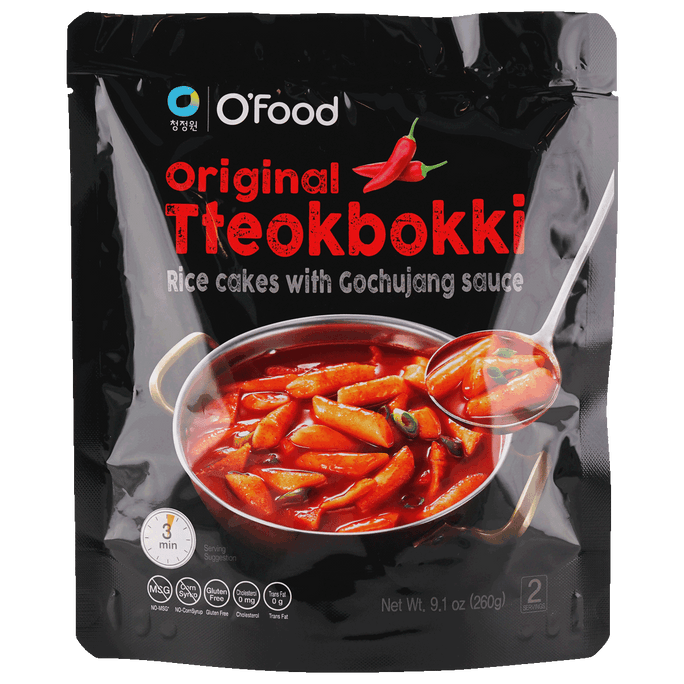 Original Tteokbokki - Korean Rice Cakes with & Gochujang Sauce, 9.1oz