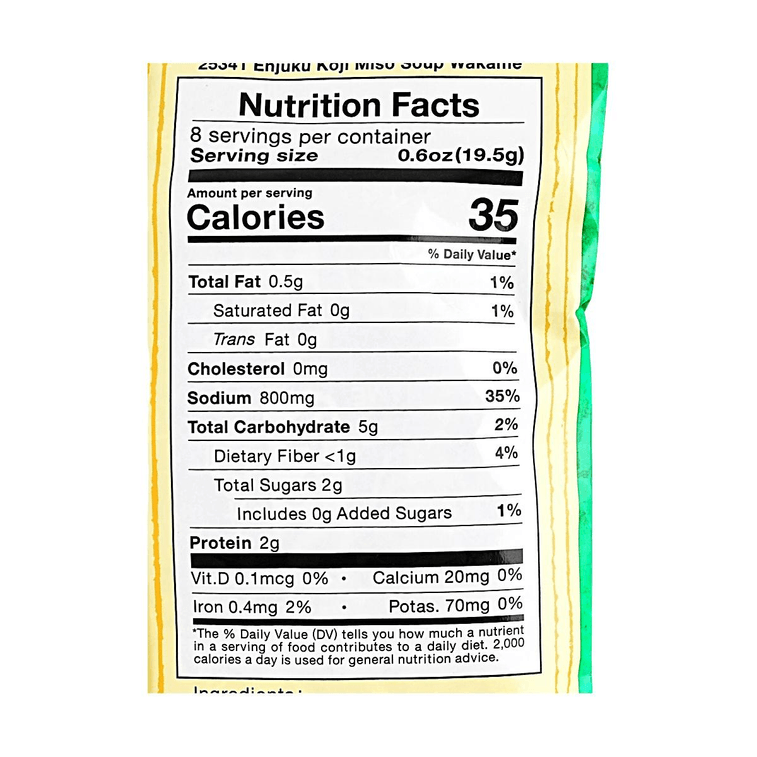 Enjuku Instant Miso Soup Wakame Seaweed, 5.5 oz 6